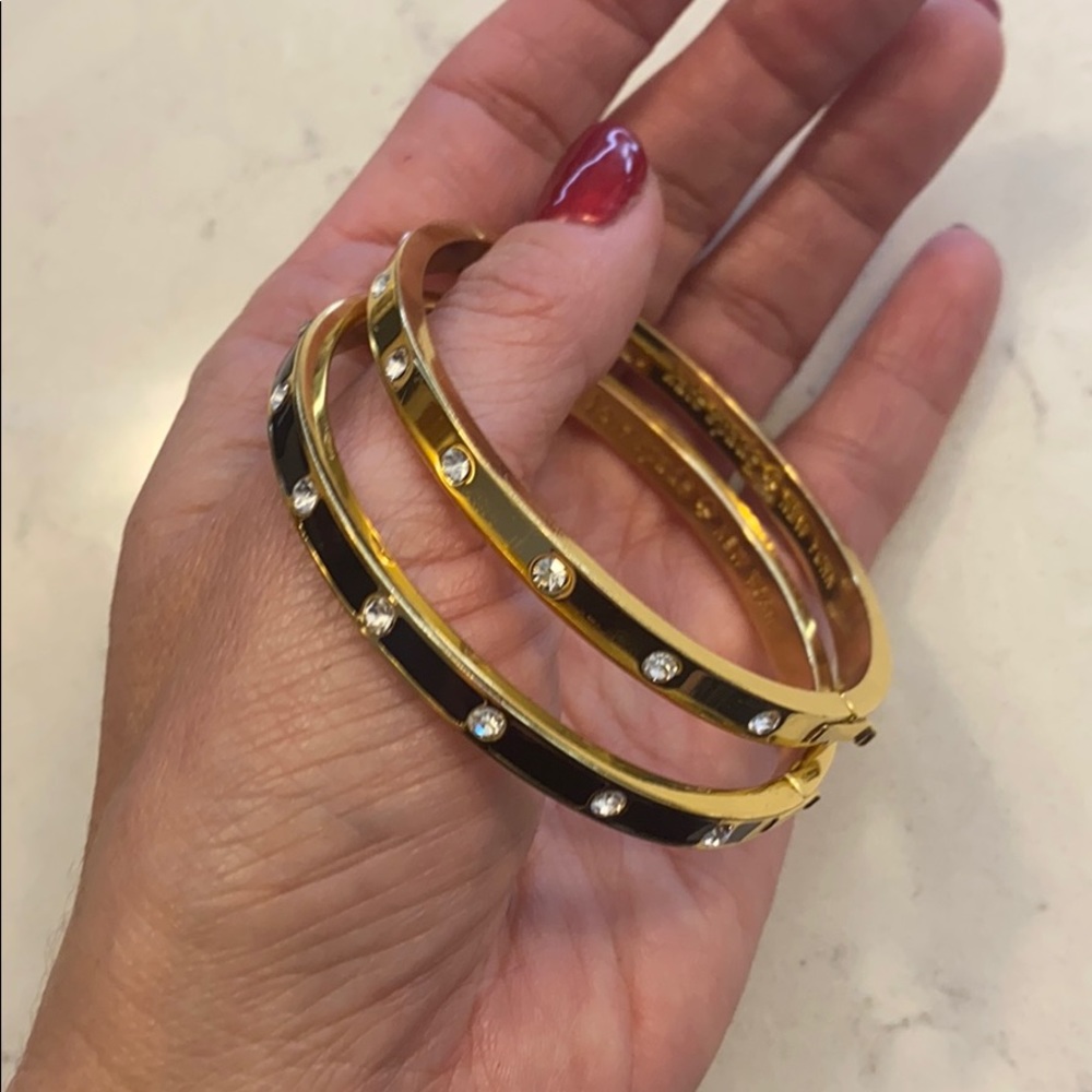 Kate Spade Clasped Bracelets Gold Black Worn Once